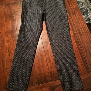 LOFT Black and Gold Marisa Skinny Pants